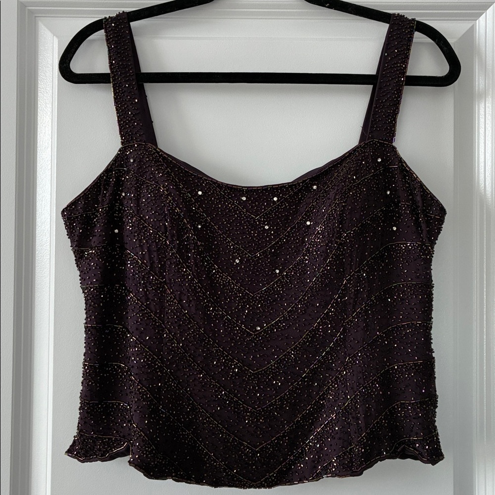 Cameron Blake by Mon Cheri Size 16WP Fully Beaded Silk Top